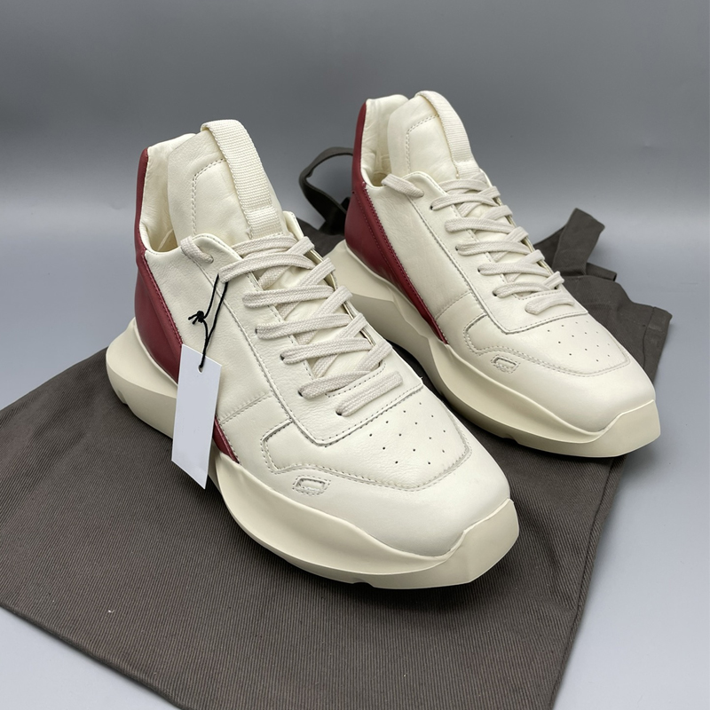 

Rick Street High Men Sneakers Genuine Leather Men's Casual Shoes Women Boots Owens Women's Sneaker Streetwear Sport Walking Shoes