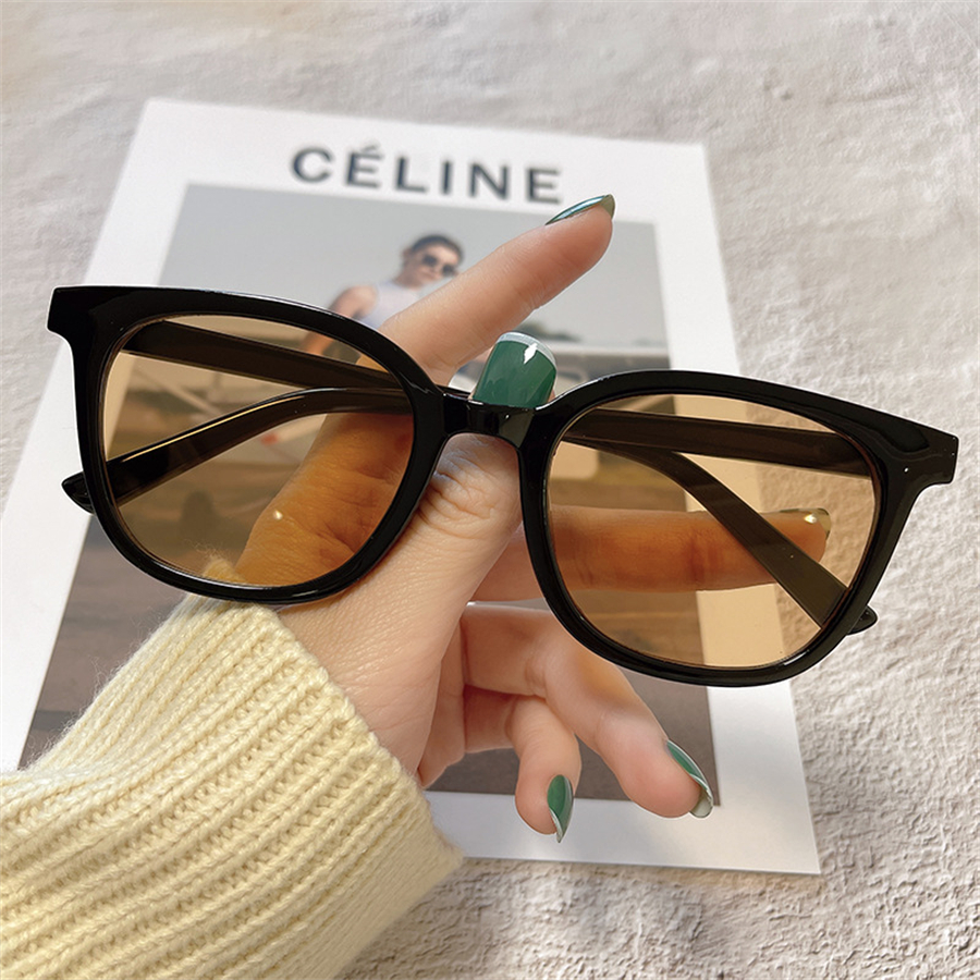 Lunettes de soleil brunes pour les lunettes masculines pour femmes UV Protection Premium Sense Ins Fashion Retro Lunettes en gros