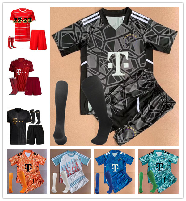 

soccer jerseys 21 22 23 LEWANDOWSKI BAYERN MUNICHs SANE KIMMICH COMAN MULLER DAVIES football shirtS Men AND Kids sets kit 2022 top thailand quality uniform, 16