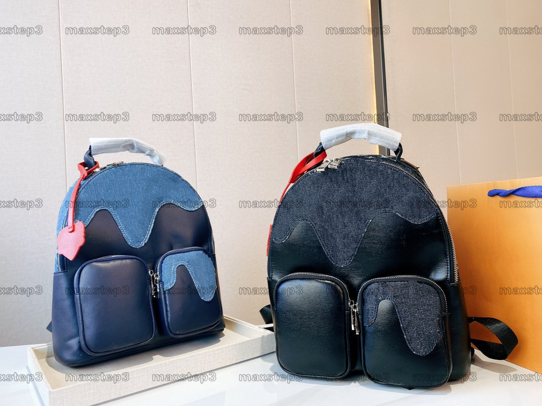 

Multipocket M45973 Backpack Black Denim Taurillon leather Monograms Pattern Practical Bag Heart-Shaped Tag Mens Luxurys Designers Bags