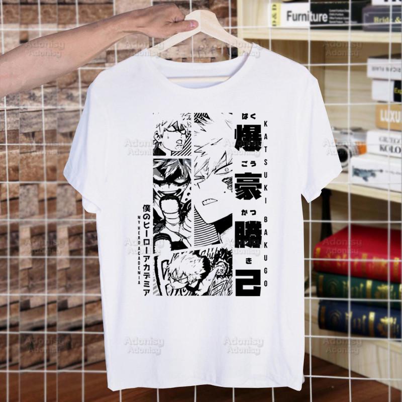 

Men' T-Shirts My Hero Academia Bakugo Man Himiko Toga T Shirts Tees Shirt Tops Design Short-Sleeved Aesthetic Katsuki Anime ShirtMen