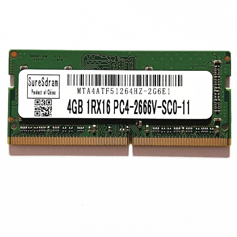 

RAMs SureSdram DDR4 4GB 2666MHz Sodimm Laptop Memory 1RX16 PC4-2666V-SC0-11RAMs