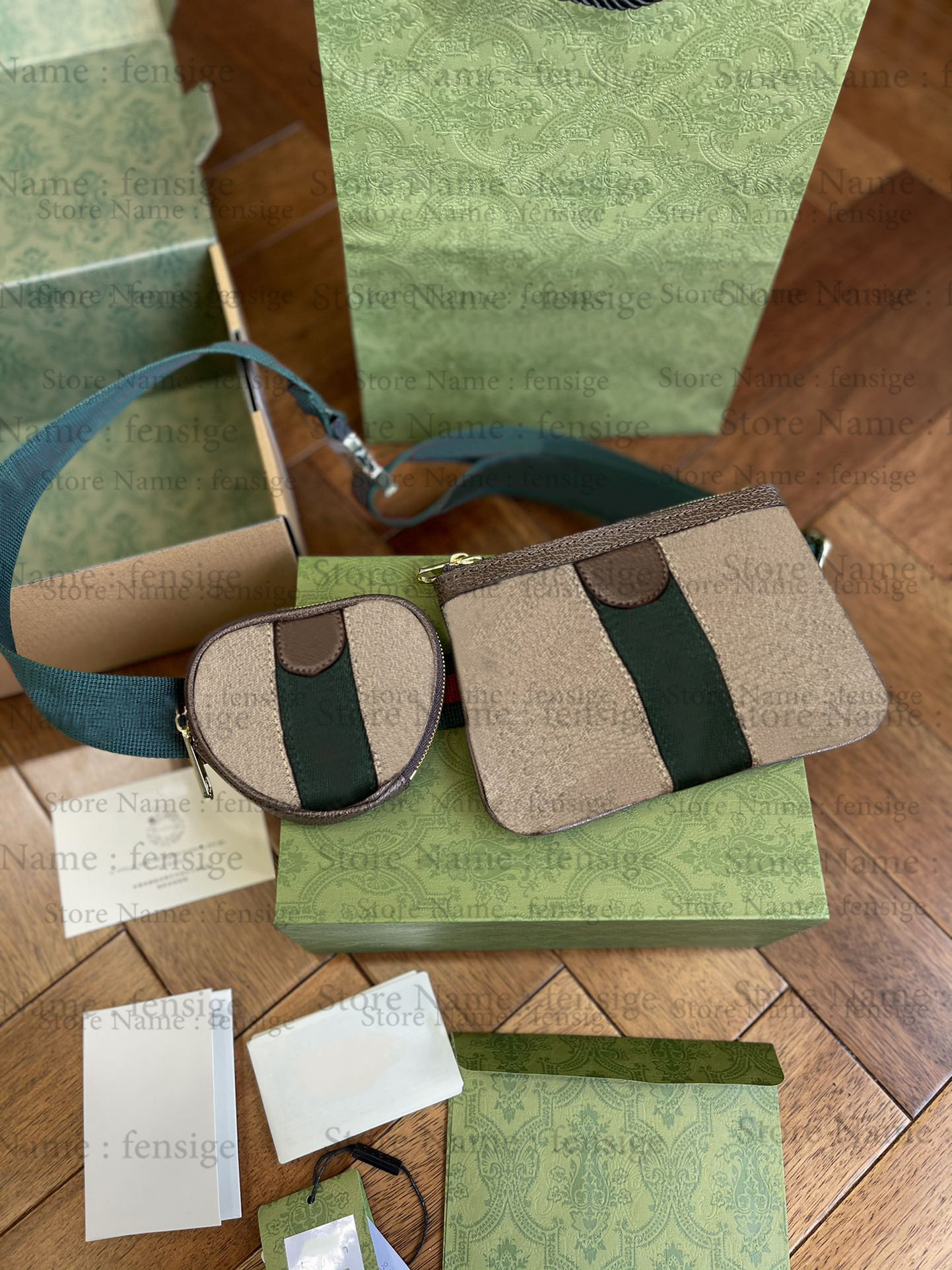 

Ophidia Heart Mini Waist Belt Bum Bag Fanny Pack Designer Beige Ebony Green Red Web Wallet Cross Body Multifunctional Womens Mens 2sets Shoulder Bag with Coin Purse