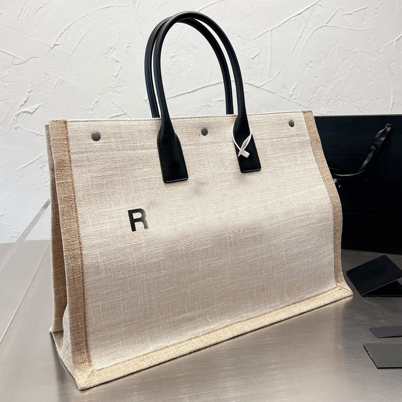 

Shopping Bag Tote Bags Women Handbag Canvas Beach Shoulder Bag Classic Letters High Quality Fashion Lady Large Capacity Package Hasp Internal Zipper, Black