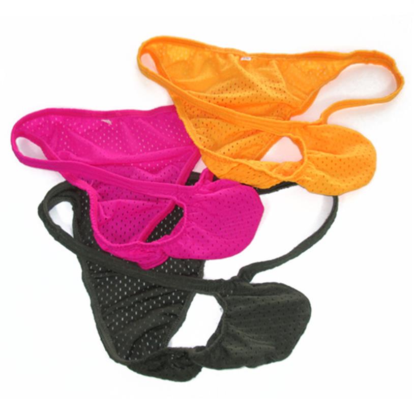 

Mens Brazilian tanga Thong Narrow waist Eyelet Fashional Panties G6035 Front Pouch Rio back Half Back241j