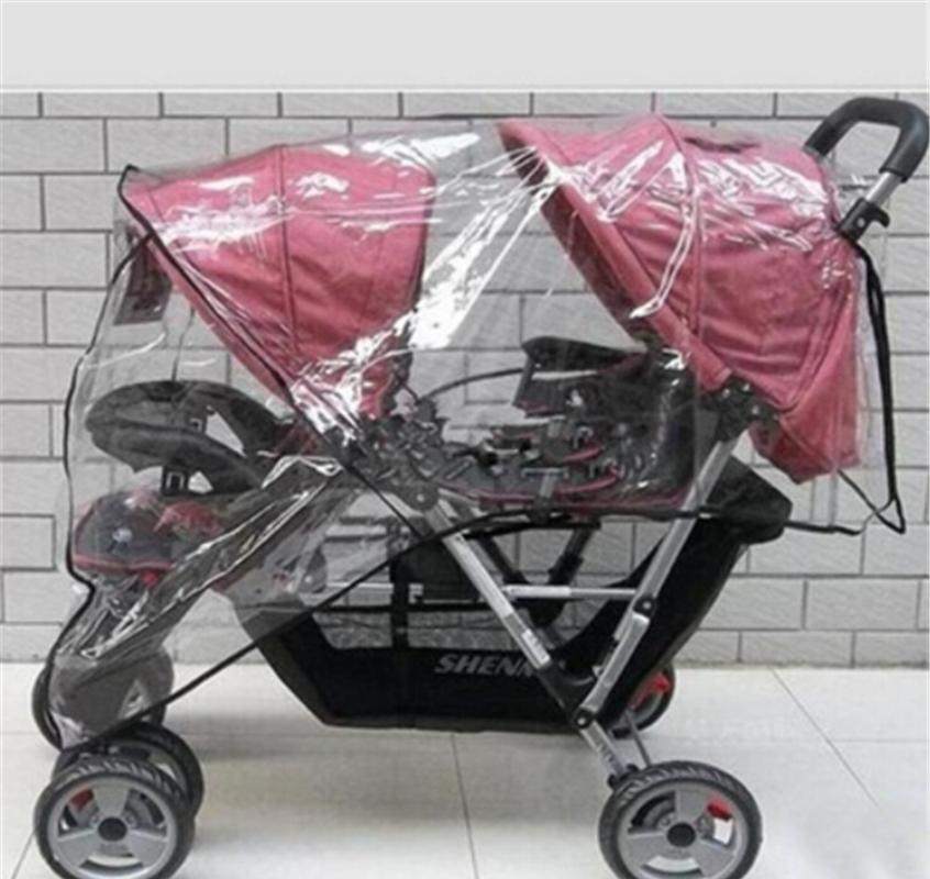 

Stroller Parts & Accessories Rain Cover Protection Waterproof Baby Trolley Twins Carriage Double AccessoriesStroller