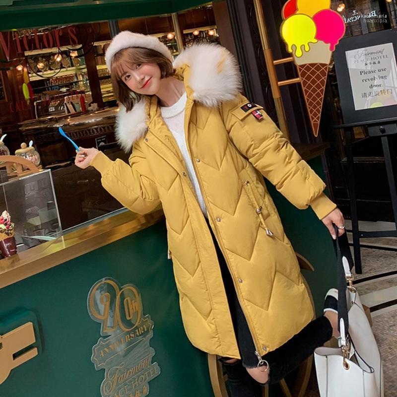 

Women' Down & Parkas Women Warm Long Jacket 2022 Winter Sleeve Hooded Faux Fur Collar Thick Cotton Padded Coat Female Korean Outwear Kare22, Beige