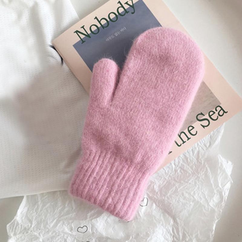 

Five Fingers Gloves Imitation Fur Female Winter Korean Solid Color All Mittens Women'S Women Girls