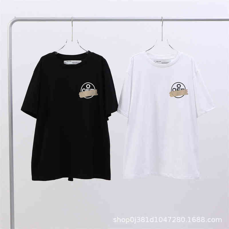 

Factory Direct Sales Designer New Brand Short Sleeve Wholesale Off Fashion Ow Arrow Letter Loose Print T-shirt Men's and Women's Same Trend, White