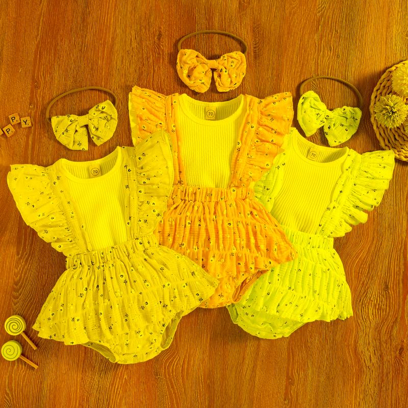 

Clothing Sets 0-24M 3pcs Summer Baby Girls Cute Clothes Ruffles Sleeve Solid Knit T Shirts Floral Romper HeadbandClothing ClothingClothing, Blue