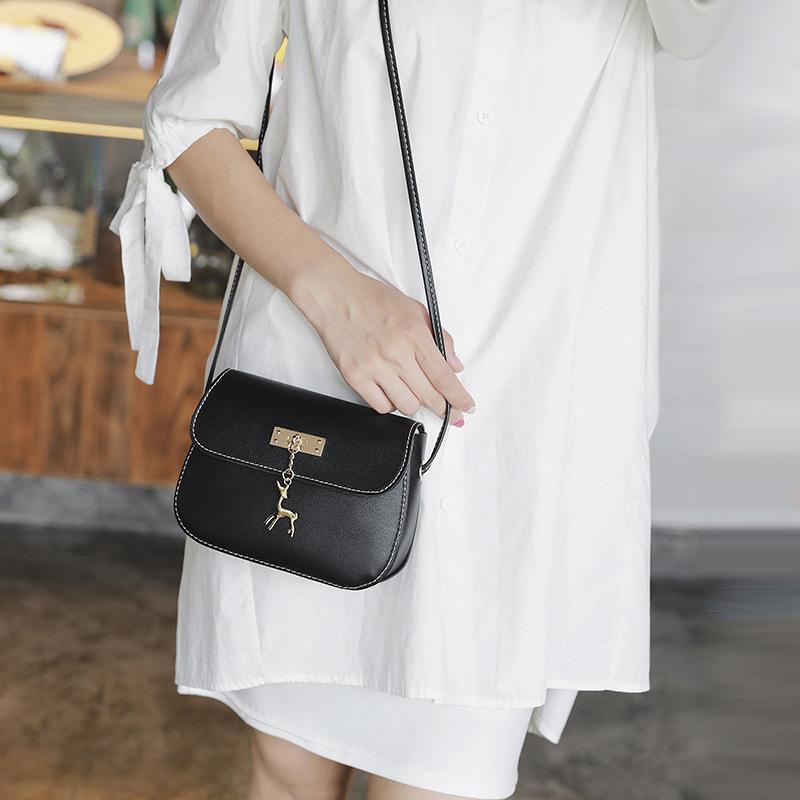 

Evening Bags Women's Bag Shoulder Fashion Cute Fawn Decoration PU Leather BagAll-match Mini Casual Shopping Crossbody For Women, Black