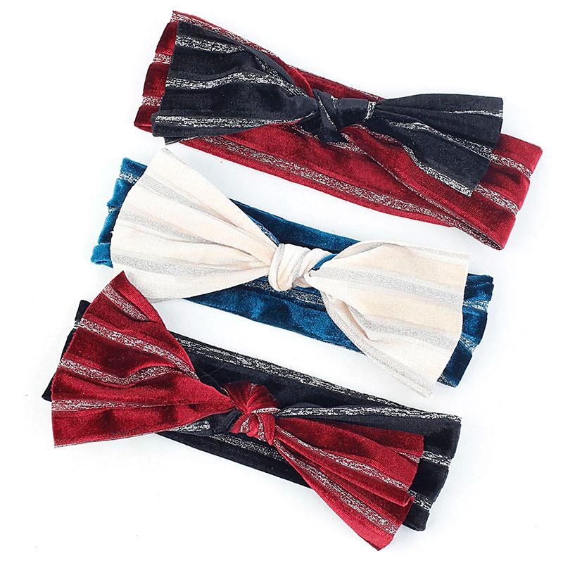 

Hair Accessories Candy Color Kids Bow Knot Princess Born Hairband Stripes Baby Girl Headband Girls Elastic Headwear, Khaki black