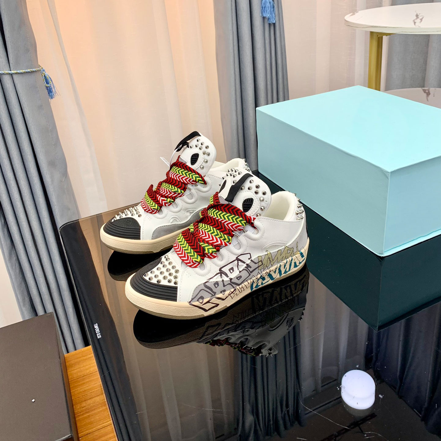 

Curb Sneakers Designer Leather Casual Shoes Women Men Mesh Braided Lace-Up Luxury Platform sneakers Trainer Sneaker Extraordinary Embossed Shoe size 35-46