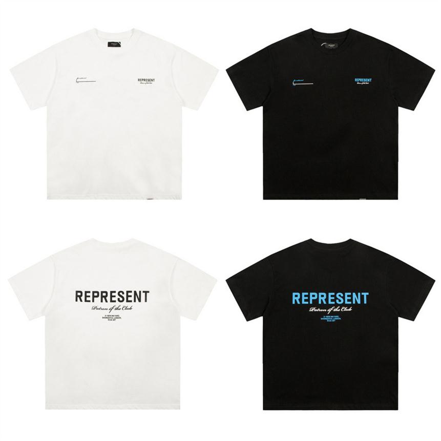 

Designer Mens T-Shirts Oversized Represent Tee Owner Club Top T Shirt Men Women High Quality Vintage Blue Green Tee Tops322r, Black