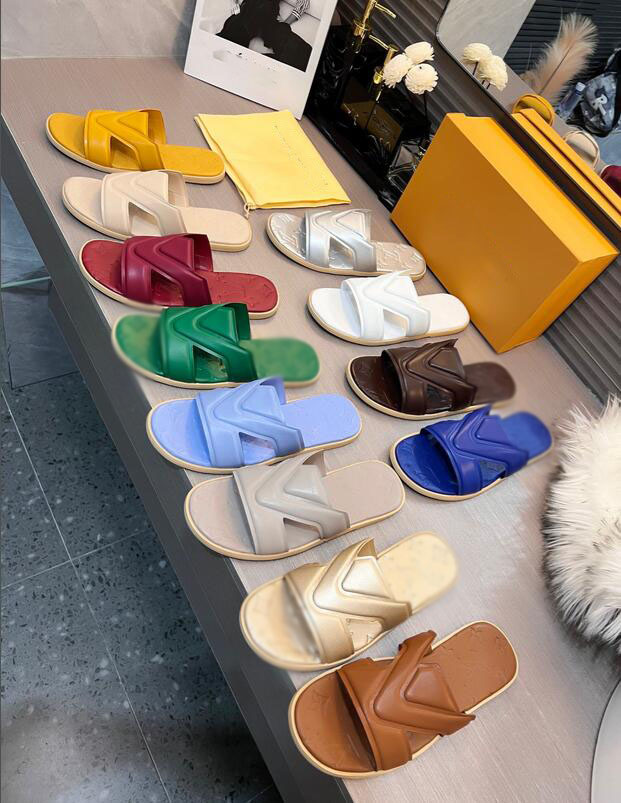 

2022 womens Slippers women slides slipper Summer Sexy Sandals mens luxurys designers real leather platform sandal Flats fashion Old 35-46, Box