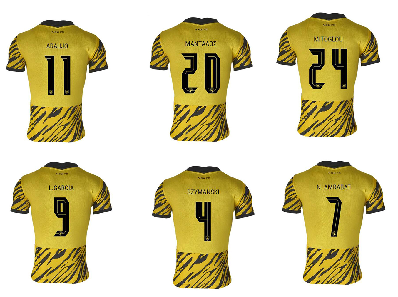 

22-23 AEK Athens home soccer jerseys home away Customized Thai Quality Shirt yakuda Dropshipping Accepted best sports 9 L.GARCIA 7 N.AMRABAT SZYMANSKI 11 ARAUJO WEAR, 22-23 home