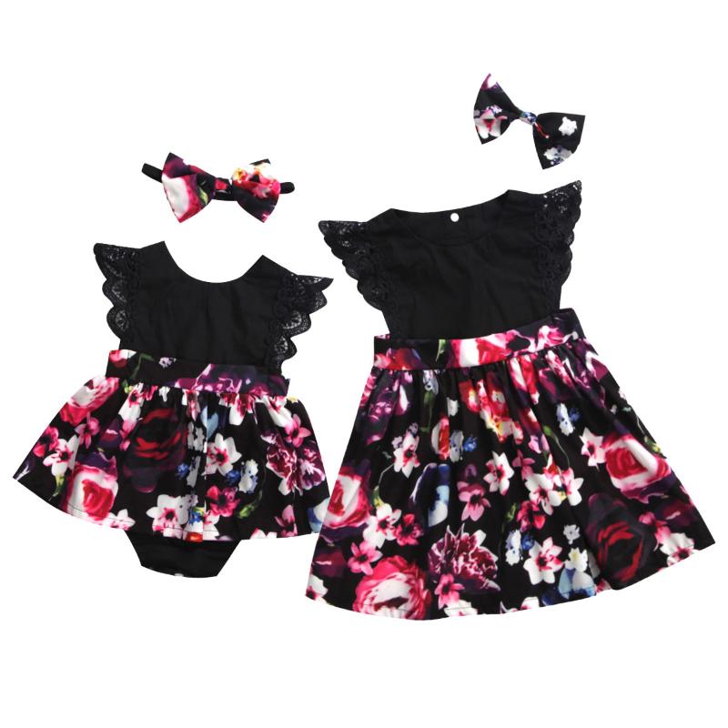 

Clothing Sets Toddler Baby Kid Girls Clothes Big Sister Flower Tutu Dress Little Born Rompers Summer CostumesClothing, 0 to 6m rompers