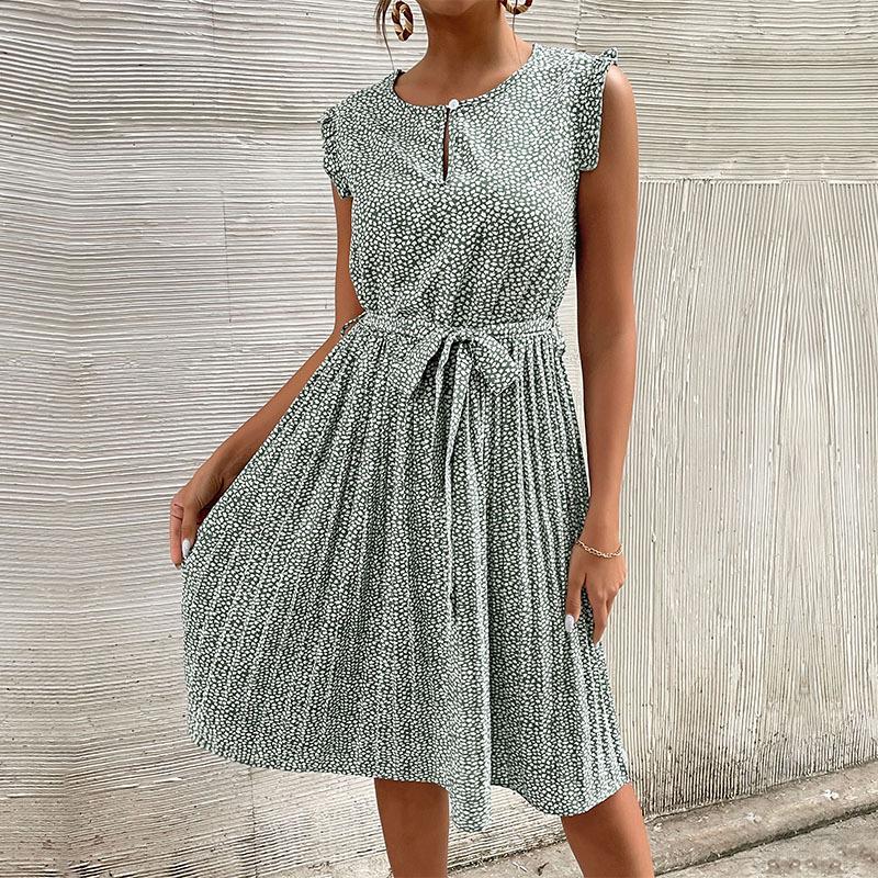 

Casual Dresses Summer Skirt Lace Pleated Green Shivering DressCasual
