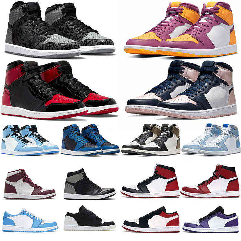 

Jumpman jorda 1s Basketball Shoes Men Women Rebellionaire Bred Patent Brotherhood Dark Marina Blue Chicogo UNC Black White Pine Green