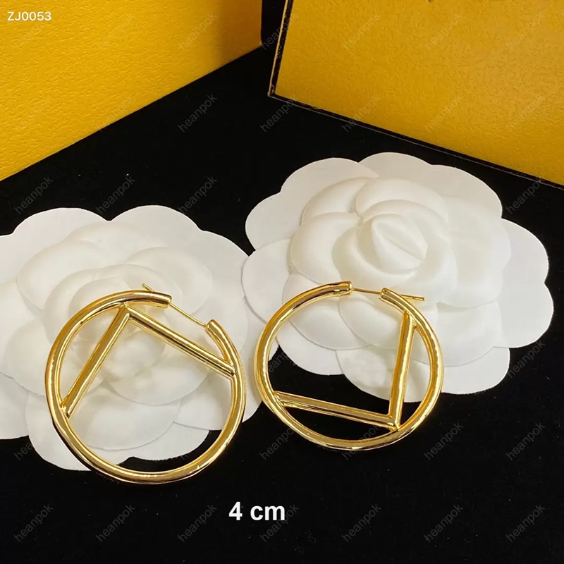 Femmes Cerceaux Designer De Mode Grandes Lettres Cerceau Boucles D'oreilles Bijoux Luxurys Stud F Boucle D'oreille Avec Boîte De Haute Qualité