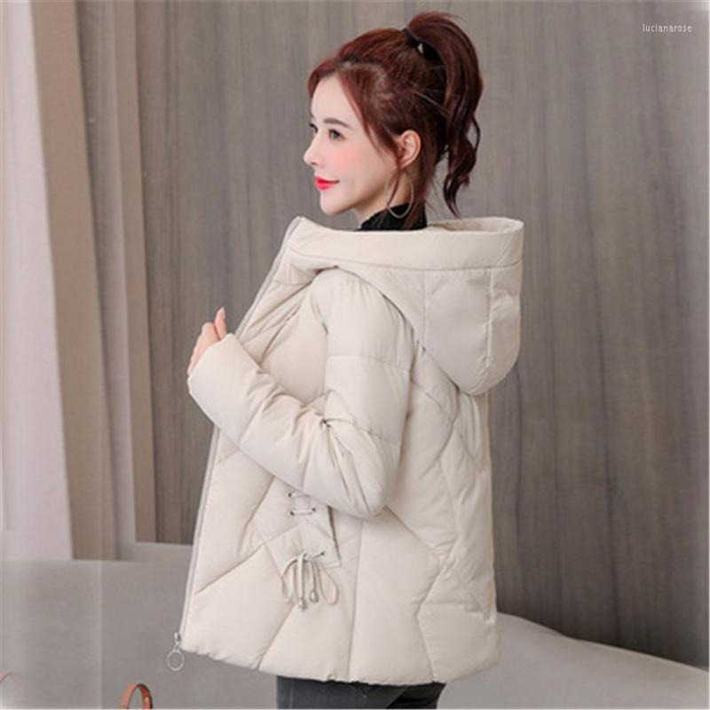 

Women's Down & Parkas 2022 Womens Winter Jacket Hooded Thick Warm Coat Fashion Female Jackets Cotton Pdded Parka Outerwear Plus Size XXXL Lu, Beige