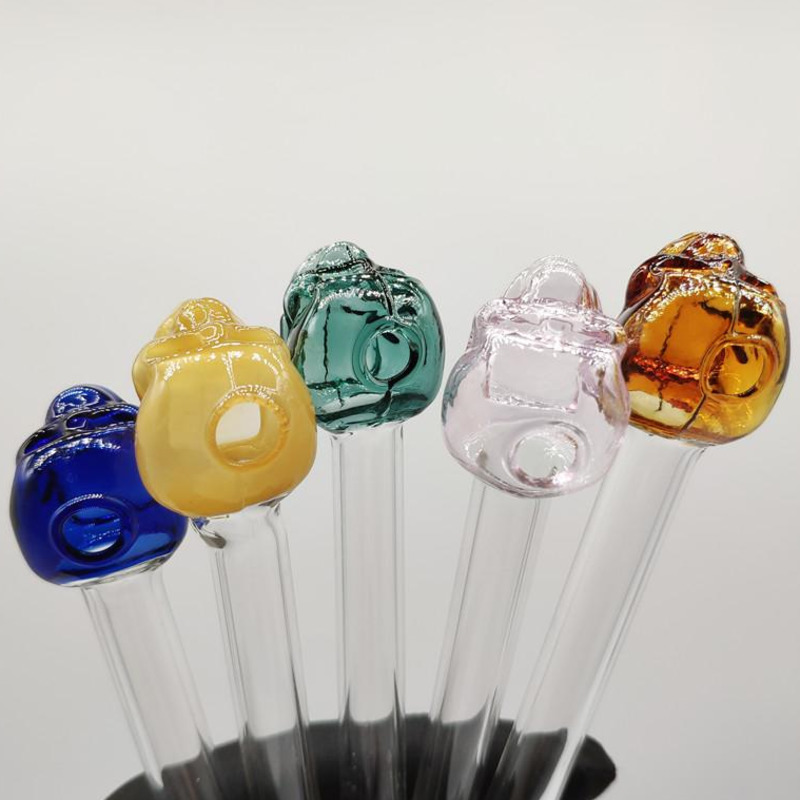 

6 Inches Glass Water pipe cool Design Glass Oil Burner Pipe Colored Hand Pipe Straight Tube Oil Burner Pipes Glass Smoking Accesso