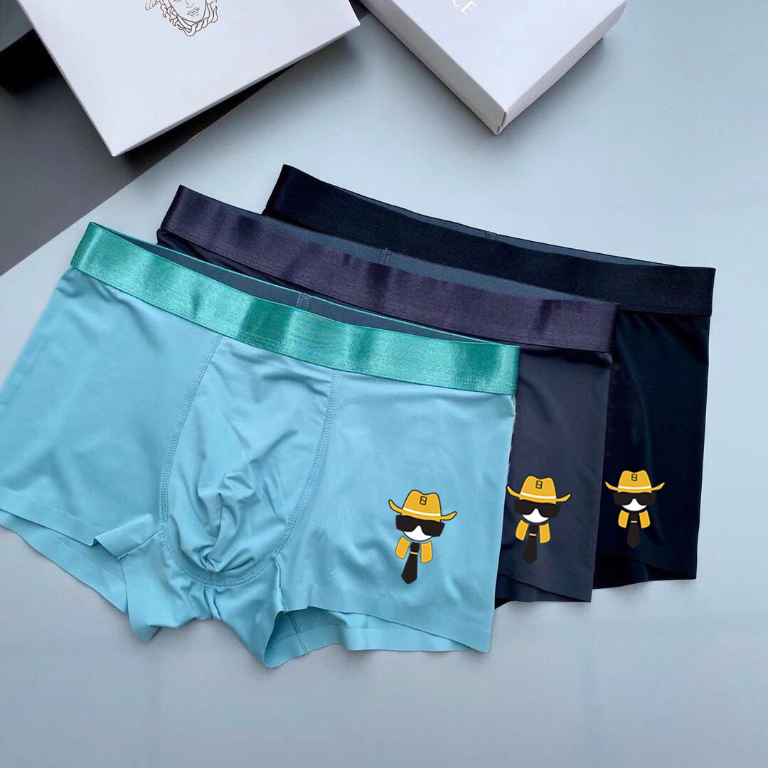 Mens Psd Underwears Designer Underpants Underwear Men Summer Ice Silk Boxer Man Shorts For Boys Thin Trend Printing Youth Boxer Short LOL