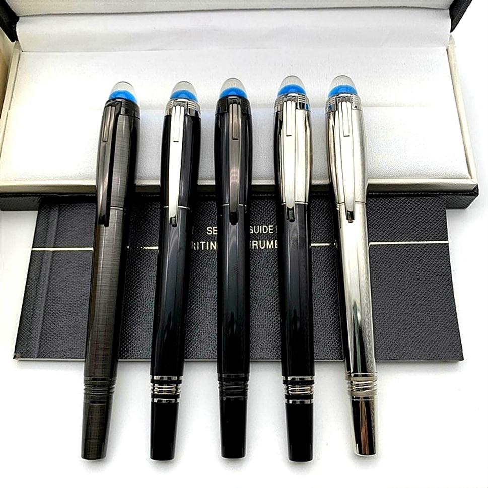 

Special Design Blue Crystal Star Rollerball pen Ballpoint pen High quality Stationery Office School Supplies Writing Smooth Ball P266m, As picture show