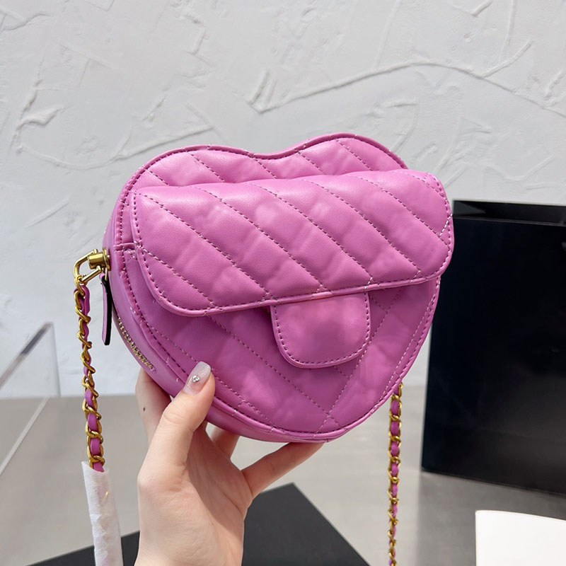 

Heart Handbags Check Crossbody Bag Women Chain Bags Diamond Lattice Shoulder Handbags Flap Wallet Interior Zipper Pocket jewelry Purse