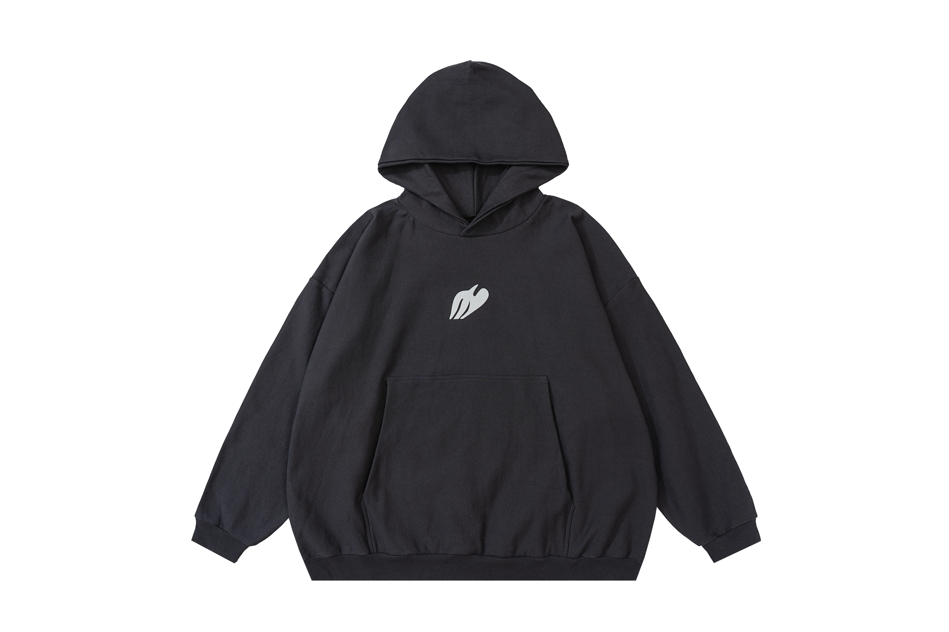

22fw Autumn Winter Europe America Hoodie Music Surrounding Logo Printed Fleece Hoodie, Carbon blue
