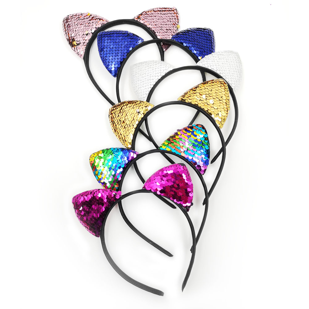 

Designer Infant Toddler Sequin Cat Ear Headband Boutique DIY Baby Girl Headband Photography Supplies, Options