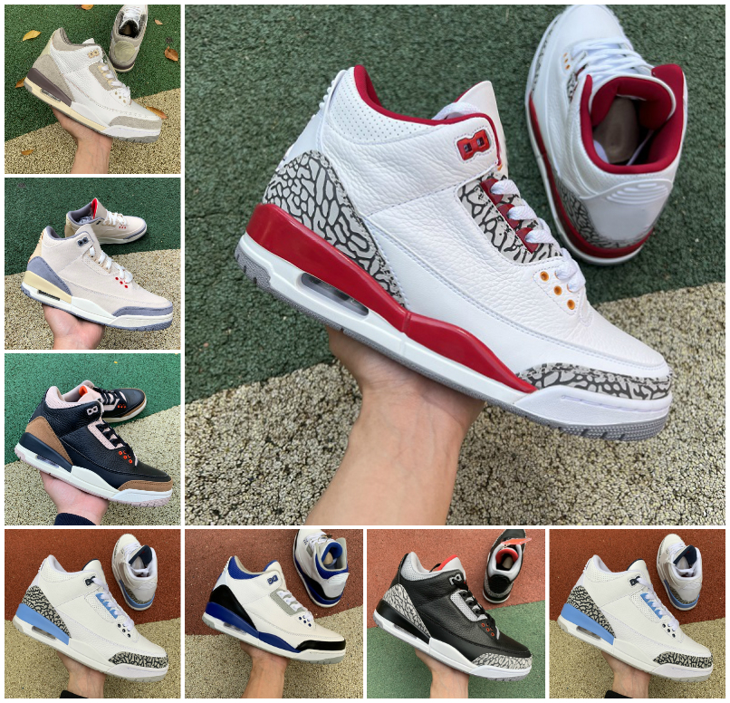 

Mens Cardinal Red 3 3S OG Basketball Shoes Racer Blue Cool Grey A Ma Maniere UNC Fragment Knicks THROW LINE Jumpman Kumquat Rust Pink Black Cement Men Trainers Sneakers, Bubble package bag