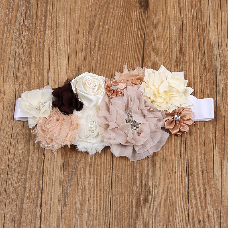 

Belts 3 Styles White,Beige Satin Ribbons Flower Sash Belt Po Prop Baby Kids Girls Bridal Wedding Girl Accessories