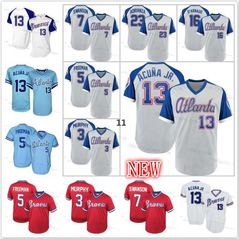 

Customized Ronald Acuna Jr. Braves Baseball Jersey 1984 White 1982 1981 Light Blu Atlanta Marcell Ozuna Jersey 1980 1979 Ozzie Albies Riley Freddie Freeman Swanson 02, 1981/men