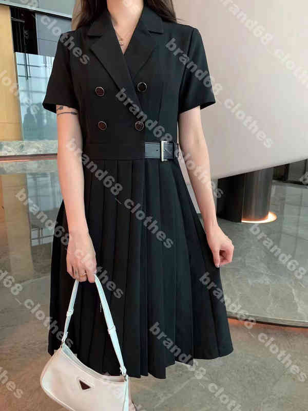 

22ss women Designer suit dress simple white slim fit shirt dresses logo pr..da brand short sleeve summer dresses knee length oversized XL Party Female Apparel album a1