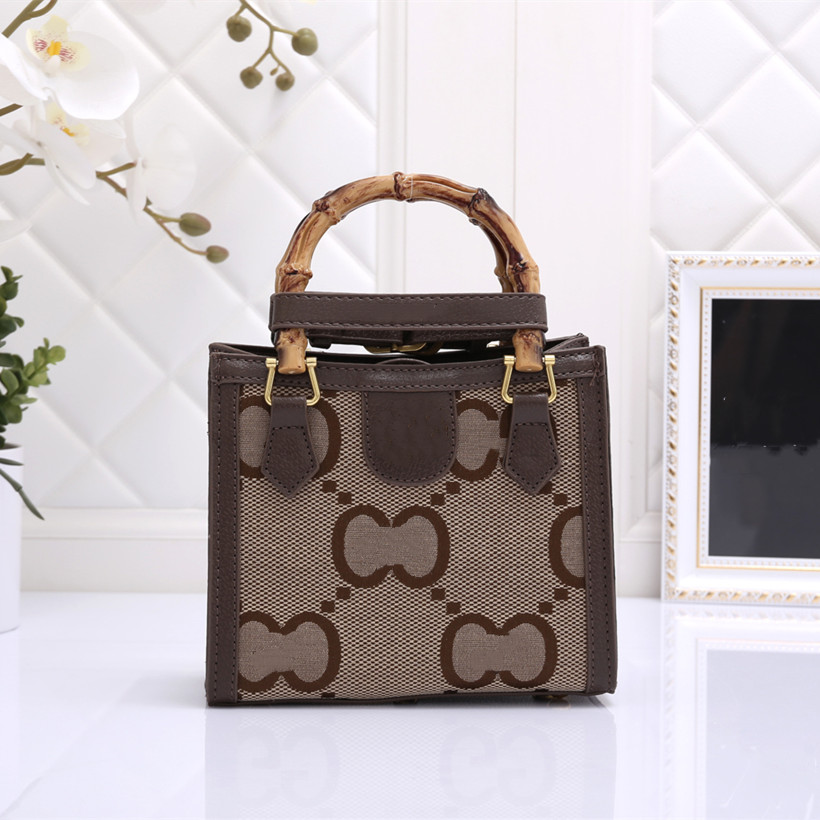 

Women's wallet Diana Bamboo Tote Bag Luxury Designer Handbag PU leather canvas Shoulder Bags Womens Purse Fashion Pochette, Pink