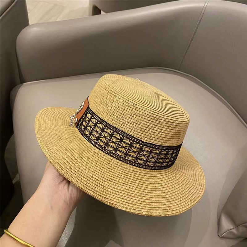

Outdoor summer ladies girls casual Flat straw Wide ribbon sun protection hat Women Travel Love beach caps gorras, Black