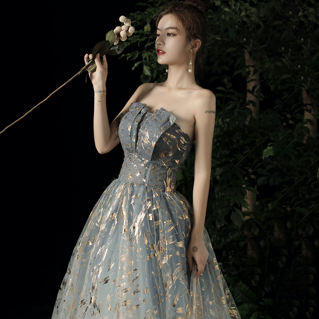 2023 Ellie Saab Sequined A Line Evening Dresses Sheer Jewel Neck Long off shoulder Prom Gown Chiffon Illusion Formal sexy Party Dress-image-790850924