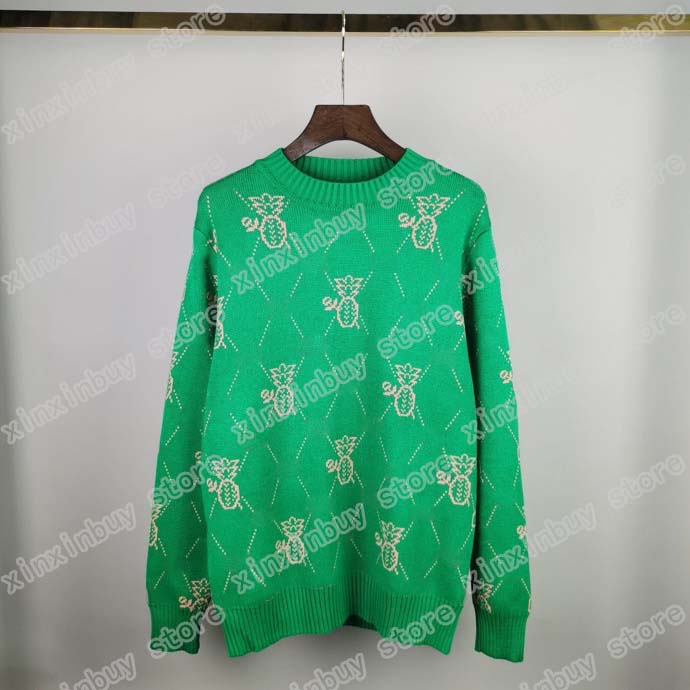 

22ss mens women designer Sweaters pineapple Jacquard casual high quality fashion men wild top green S-2XL, Multi