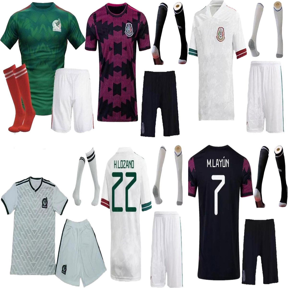 

Adult kit Mexico Soccer jerseys Home away 2021 2022 2023 H.LOZANO DOS SANTOS CHICHARITO football jersey PLAYER VERSION men uniform shirts, 22/23