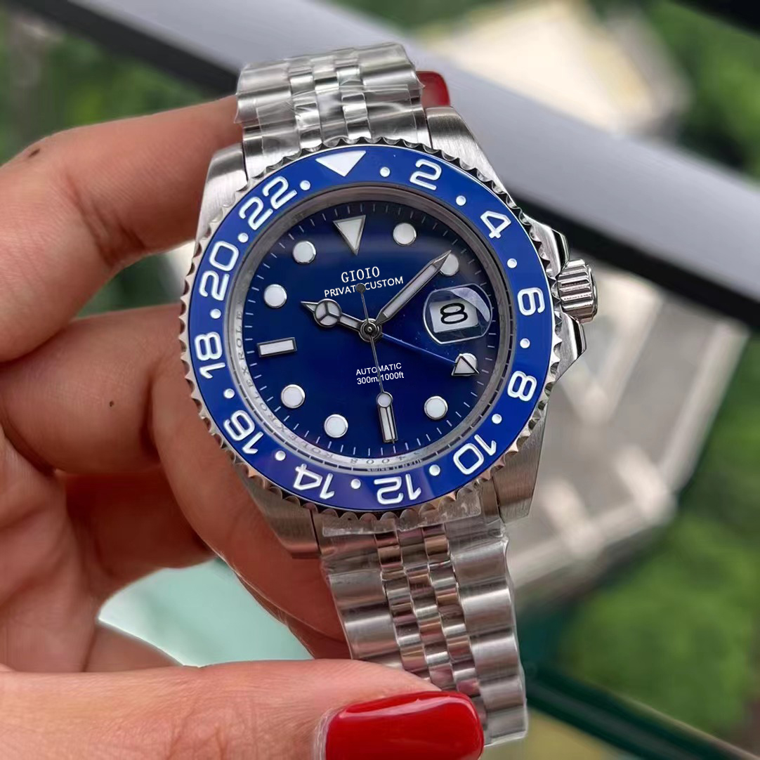 

40mm Automatic Mechanical Mens GMT Watch Luminous Ceramic