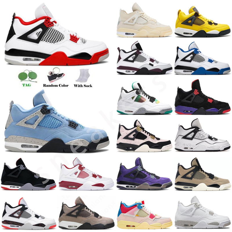 

2022 Jumpman 4 OG 4s Sail Oreo Shimmer Mens Basketball Shoes University Blue The Wild Things Zen Master Military Black Taupe Haze Men Women Sneakers Trainers Size 5.5-13, Color 2