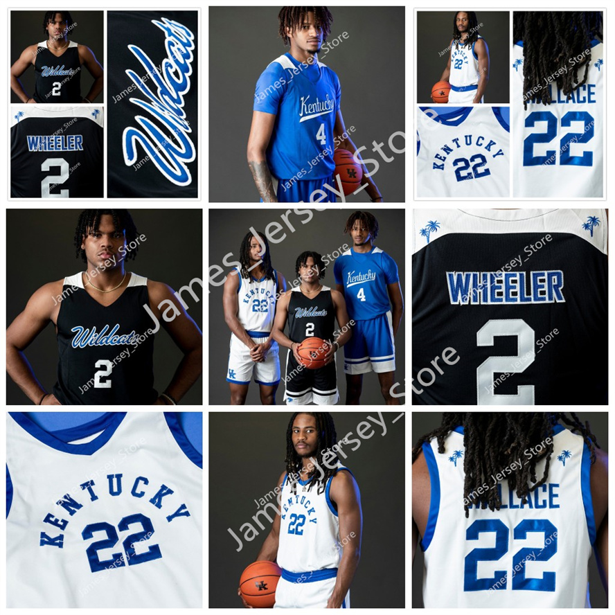 2022 NCAA Kentucky Wildcats cousu Jersey Custom Kellan Grady Oscar Tshiebwe Dontaie Allen Lance Ware Bryce Hopkins Kareem Watkins Jerseys College