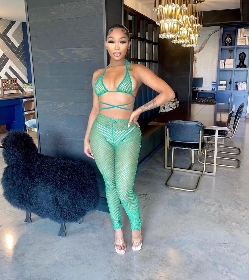 

Women' Two Piece Pants Foreign Trade European And American Style 2022 Summer Women' Fashion Sexy Breathable Solid Color Casual Two-pie, Green