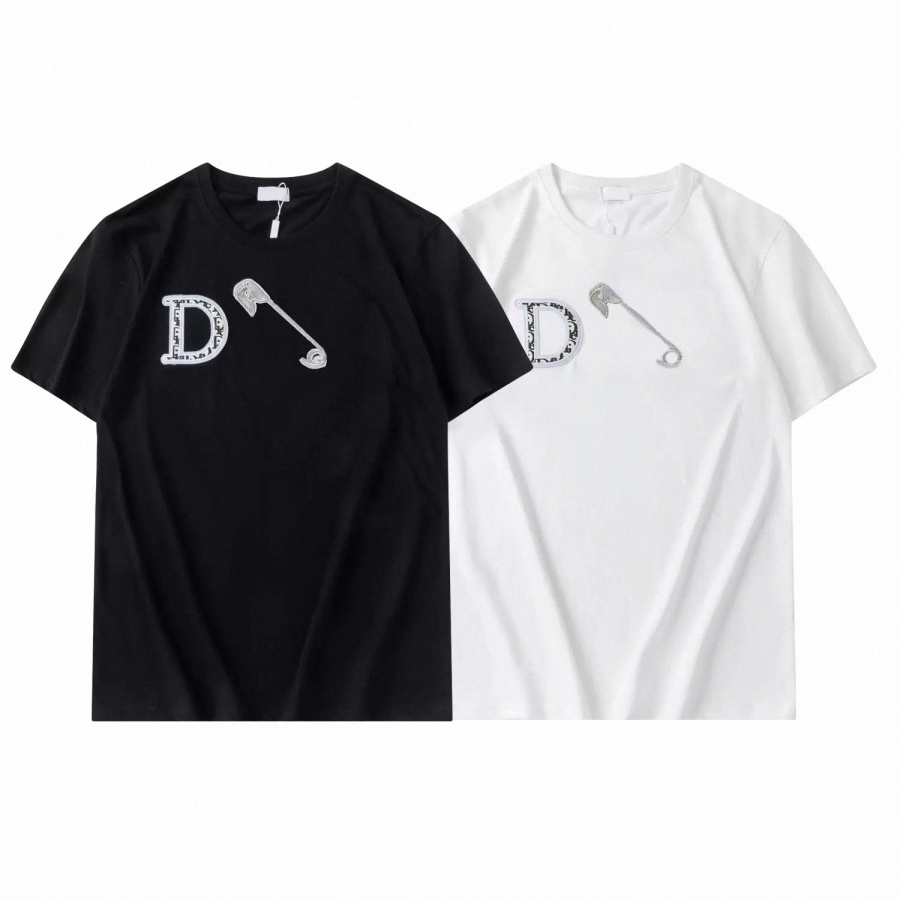 

Summer Designer 22ss Men Short Sleeve t shirt Pin Embroidery T-shirts Tshirt Mens Women Light Luxury Shirts Half Sleeve Asian Size Black White, Pay for freight