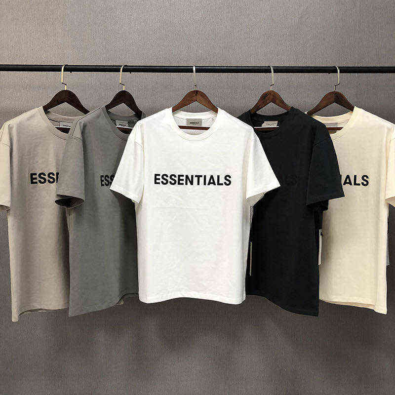 Fashion Essentials Designer Couples t shirts 22ss Fog Double Thread Chest Silicone Letter Slogan Loose High Street Short Sleeve Couple T-shirt