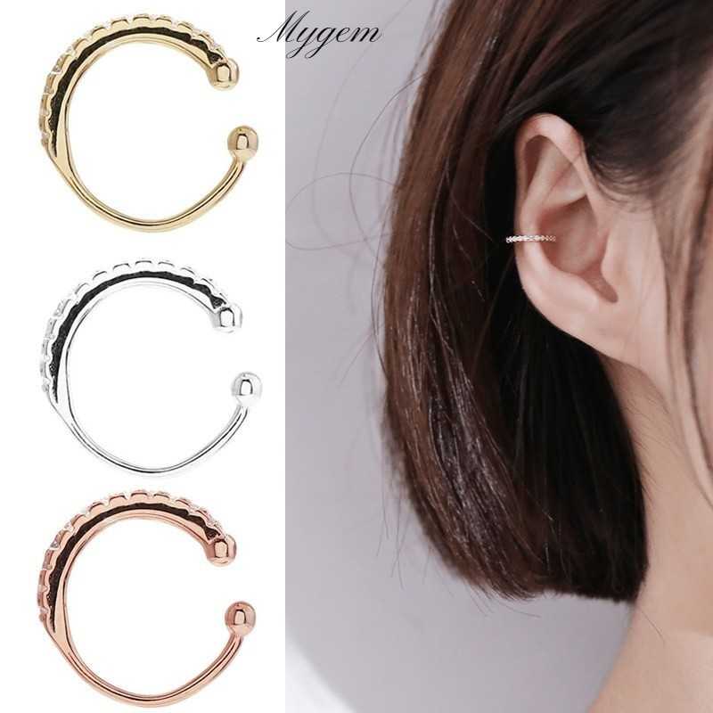 

Clip-on & Screw Back 1PC Classic Gold Hoop Ear Cuffs Without Piercing Cartilage Earrings For Women 2022 Fashion Temperament Girl CZ Clip Con