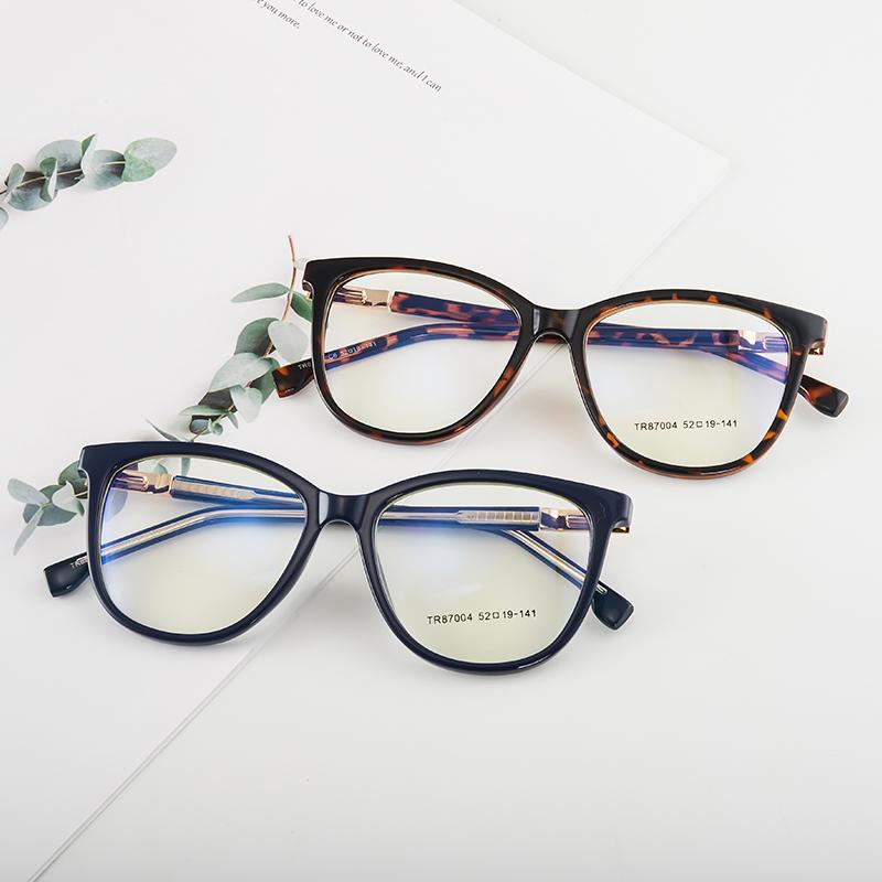 

Sunglasses TR90 Flexible Extra Light Blue Block Anti-radiation Optical Frames Lady Frame Fashion Cat Eye Women Glasses 87004Sunglasses
