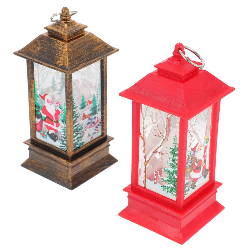 

Interior Decorations 2pcs Decorative Christmas Theme Lights Desktop Night Portable LampInterior