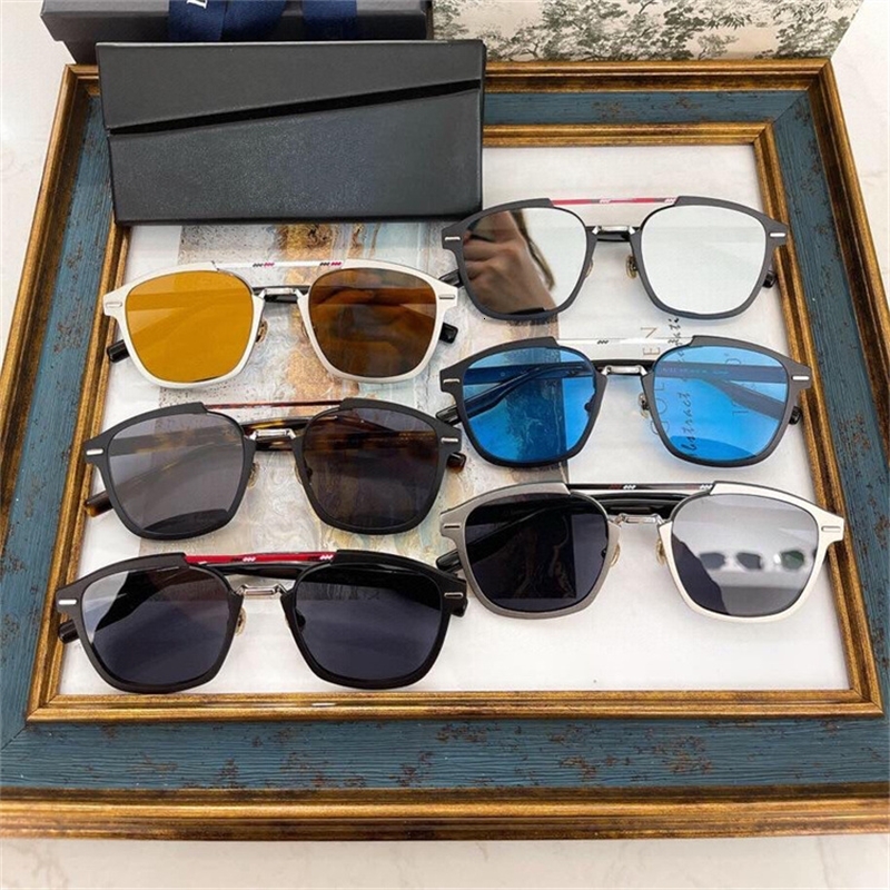 

Sunglasses d family square frame metal sunglasses men's and women's fashion personalized CD show small face al13.5 LZX1